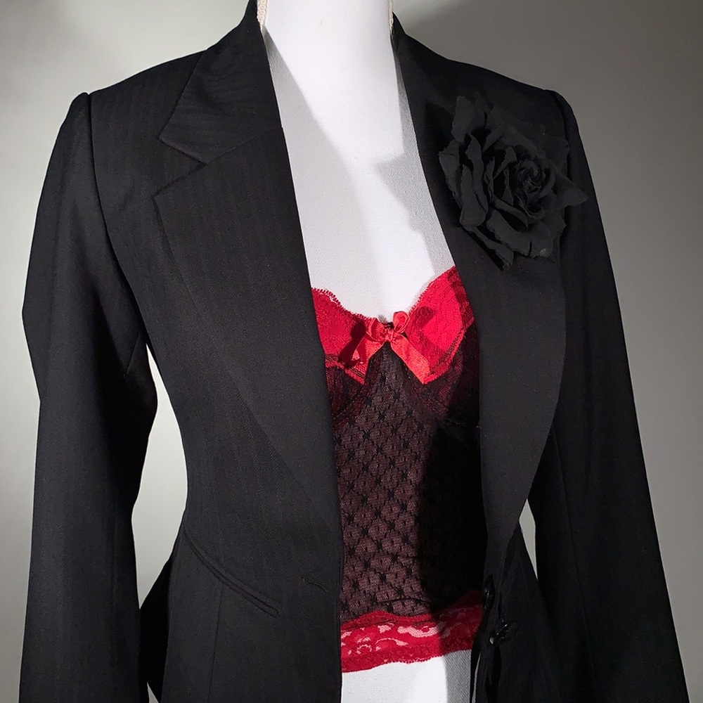 H&M Blazer with Detachable Vest Bell Sleeves Slit Pockets Fully Lined Size 4
